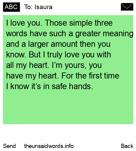 unsent message to Isaura