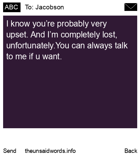 unsent message to Jacobson