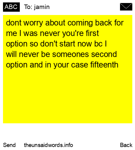 unsent message to jamin