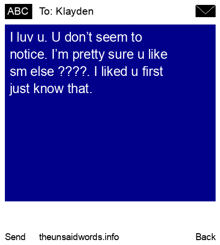 unsent message to Klayden
