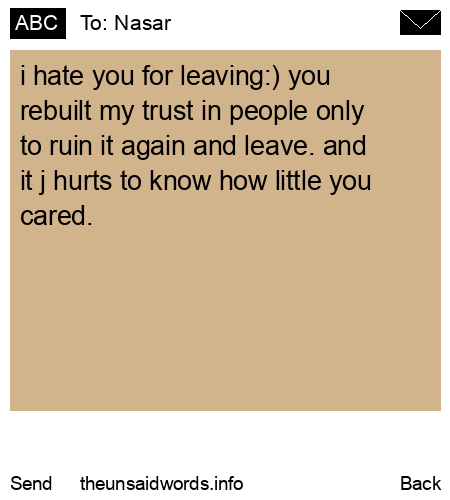 unsent message to Nasar