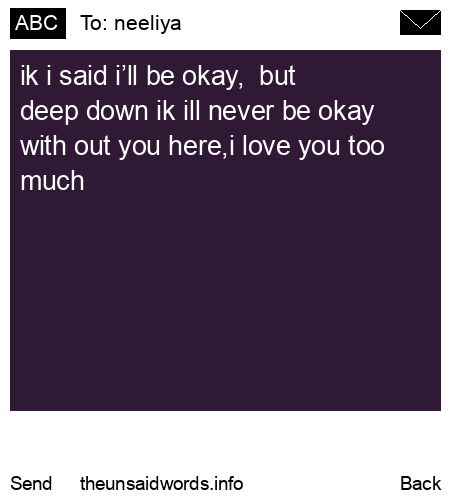 unsent message to neeliya