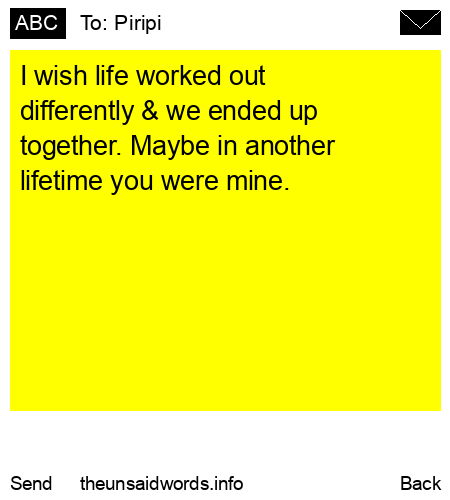 unsent message to Piripi