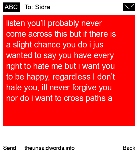 unsent message to Sidra
