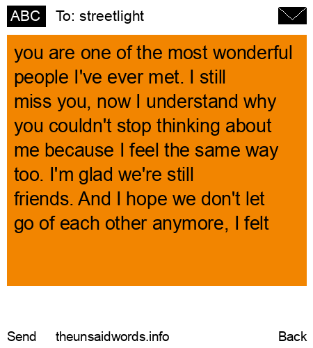 unsent message to streetlight