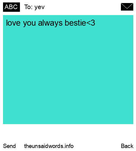 unsent message to yev