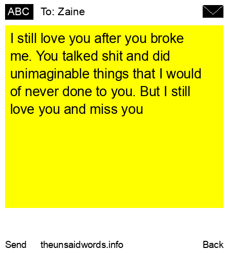 unsent message to Zaine