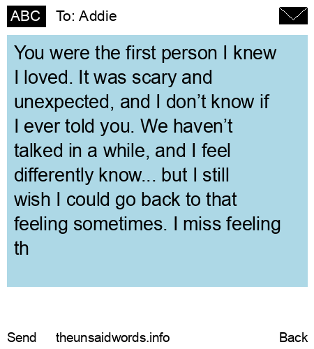 unsent message to Addie