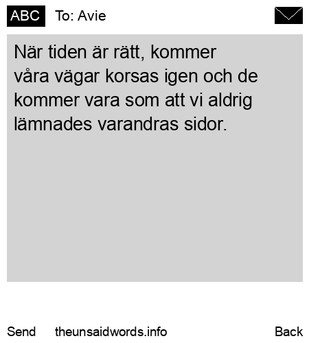 unsent message to Avie