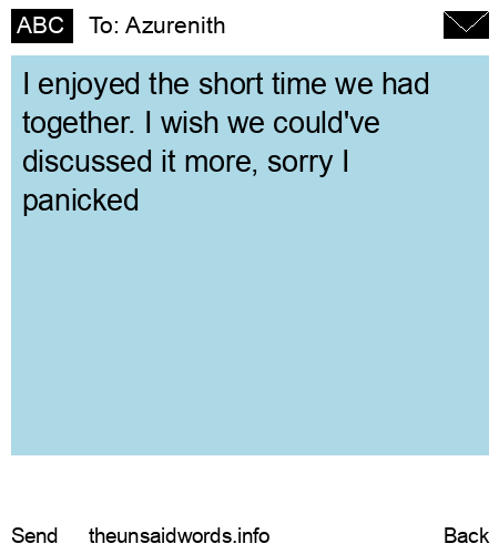 unsent message to Azurenith