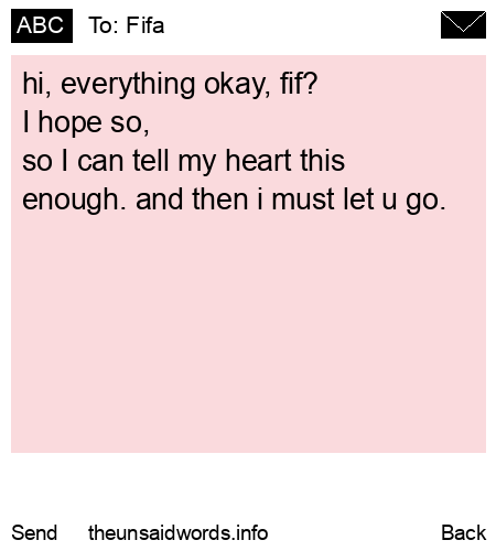unsent message to Fifa