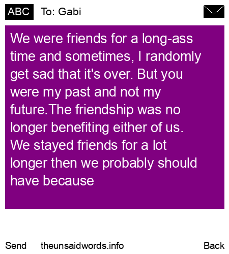 unsent message to Gabi