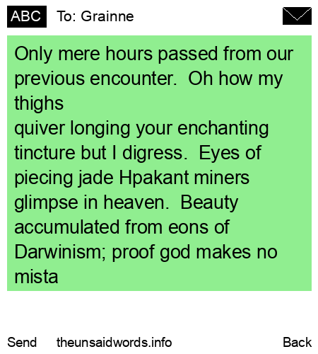 unsent message to Grainne