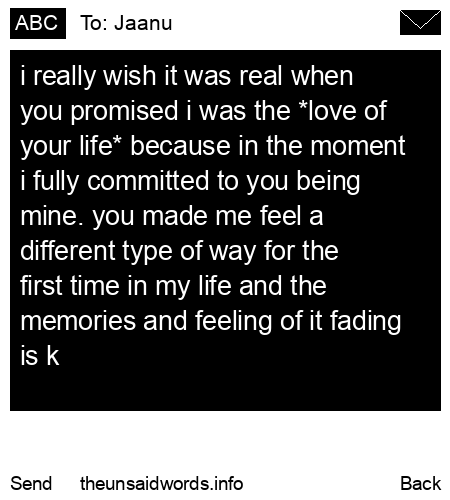 unsent message to Jaanu