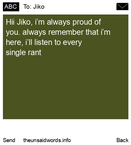 unsent message to Jiko