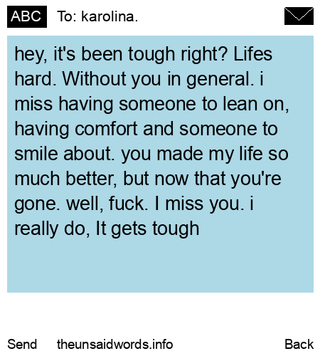 unsent message to karolina.
