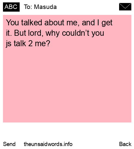 unsent message to Masuda
