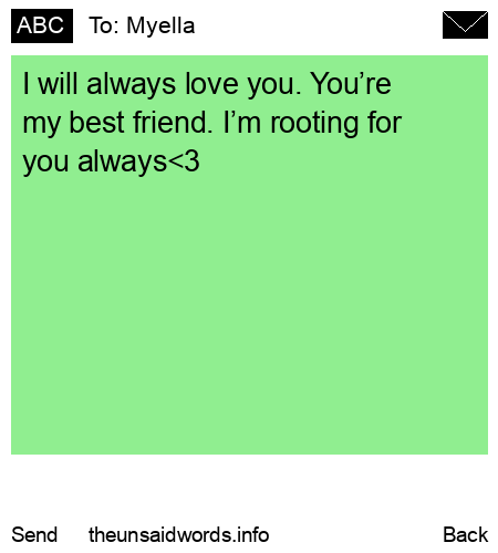 unsent message to Myella