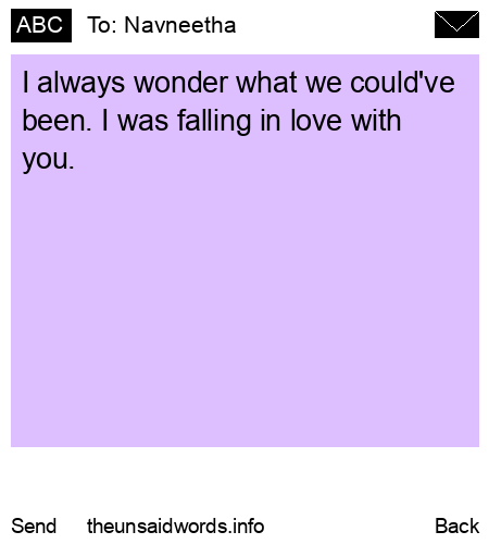 unsent message to Navneetha