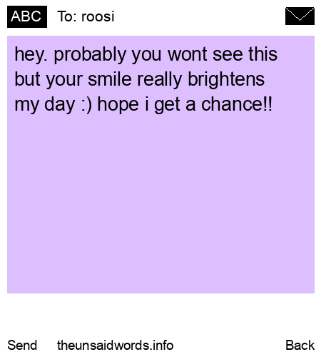 unsent message to roosi