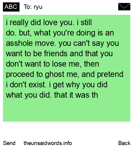unsent message to ryu