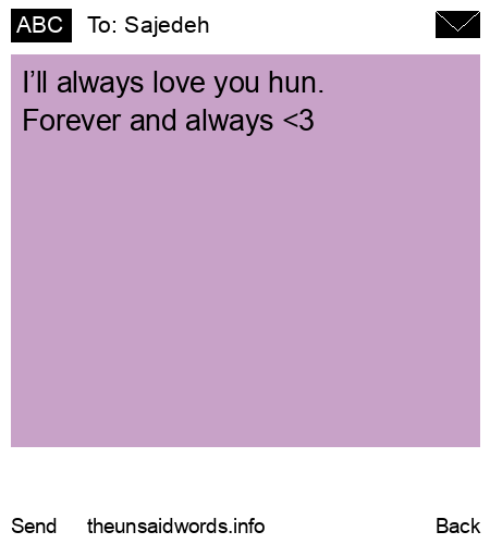 unsent message to Sajedeh