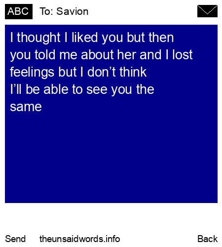 unsent message to Savion