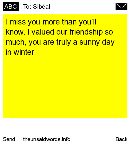 unsent message to Sibéal