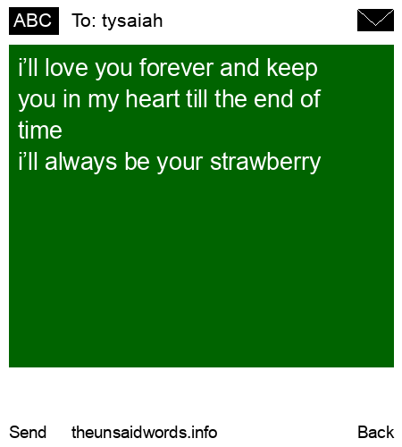 unsent message to tysaiah