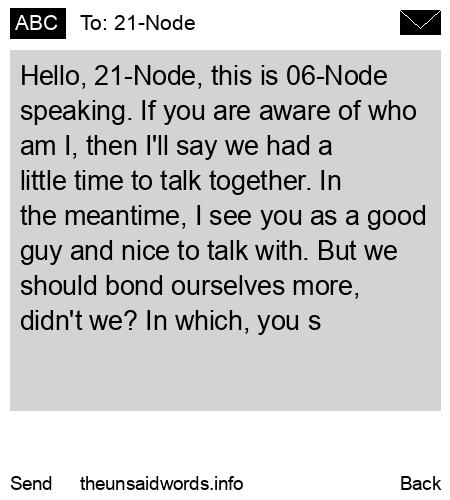 unsent message to 21-Node