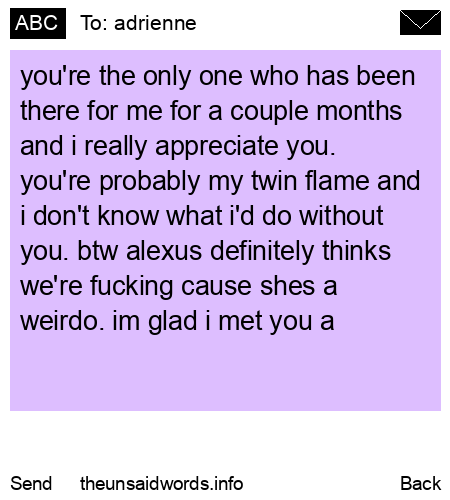 unsent message to adrienne