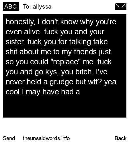 unsent message to allyssa