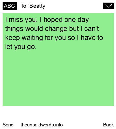 unsent message to Beatty