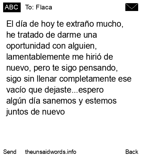 unsent message to Flaca