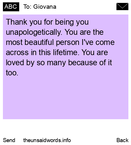 unsent message to Giovana