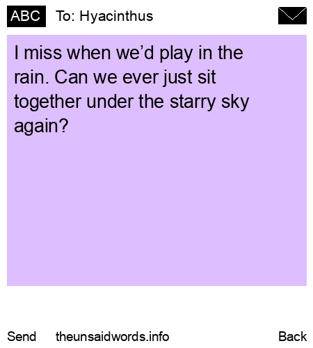 unsent message to Hyacinthus
