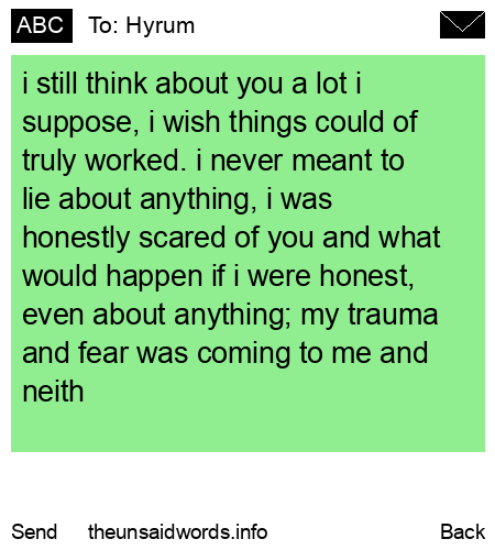 unsent message to Hyrum