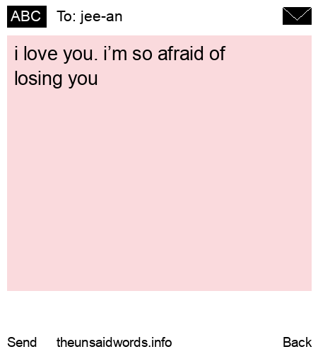 unsent message to jee-an