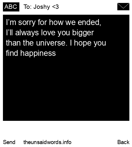 unsent message to Joshy <3