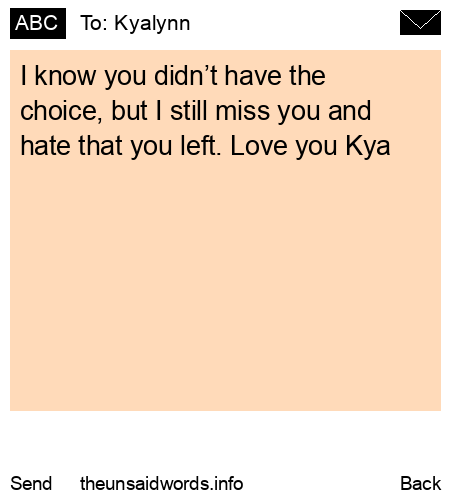 unsent message to Kyalynn