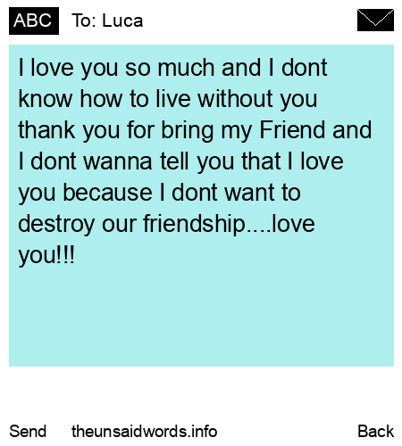 unsent message to Luca
