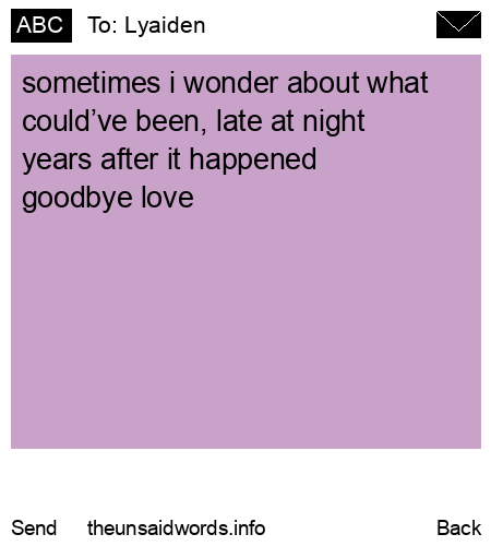 unsent message to Lyaiden