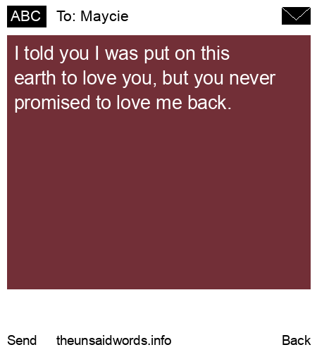 unsent message to Maycie