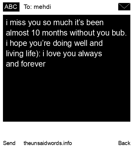 unsent message to mehdi