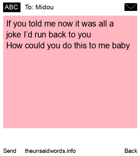 unsent message to Midou
