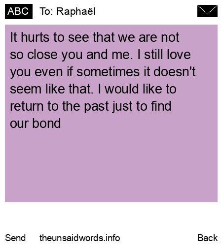 unsent message to Raphaël