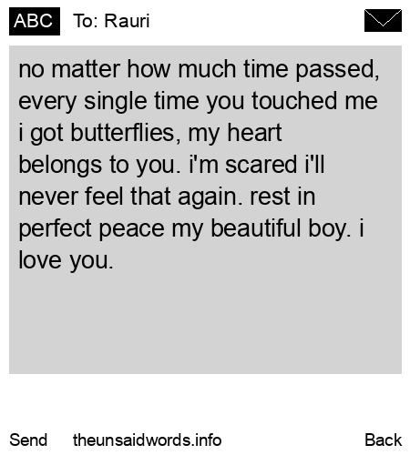 unsent message to Rauri