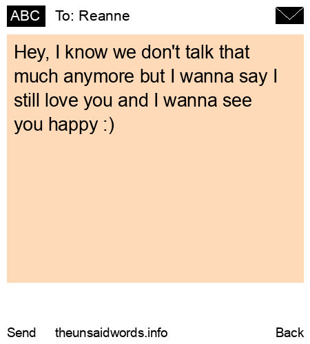 unsent message to Reanne