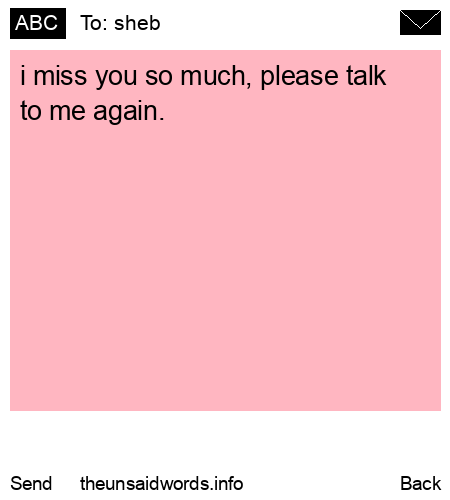 unsent message to sheb