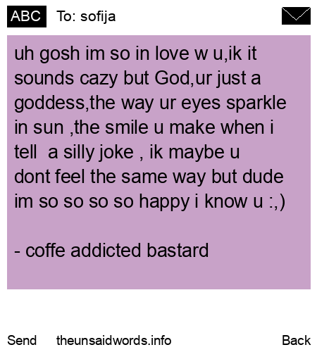 unsent message to sofija